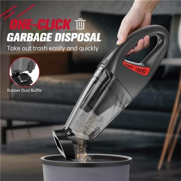 Handheld Vacuum Cordless Hand Vacuum with 9000PA/LED, Dust Busters Hand Vacuum - Picture 5 of 6